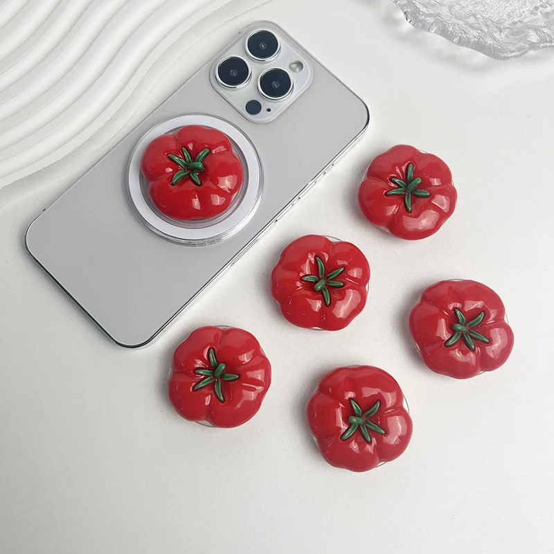 Soporte para teléfono con tomate bonito, soporte magnético para teléfono con agarre para Magsafe, IPhone, Mac, Samsung, anillo seguro, soporte expansible para dedo