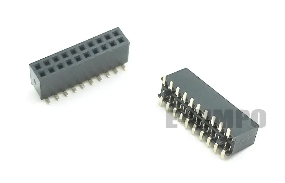 100 piezas SMT 1,27mm doble Vertical SMD PCB 2*3P 2X4P 2X5P 2X6P 2X7P 2X10P 2*12P PH4.3mm oro Rohs hembra Pin conector de cabecera - imagen 5