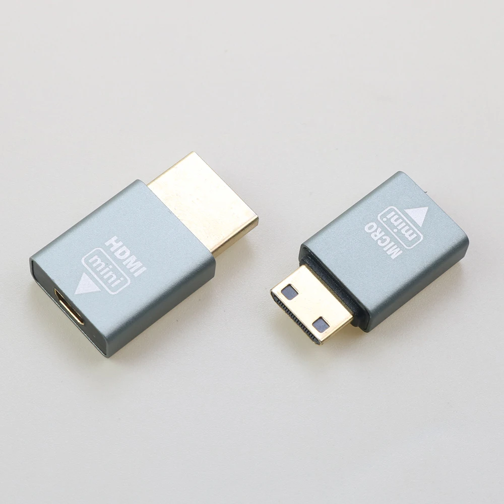 Adaptador Micro compatible con HDMI hembra a Mini macho, convertidor de conector HD, 4K @ 60hz, para Monitor, portátil, proyector - imagen 3