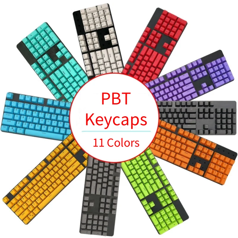 Teclas retroiluminadas de doble disparo PBT con perfil OEM de 104 teclas para teclado mecánico para jugar Cherry Mx Switch, teclas coloridas transparentes