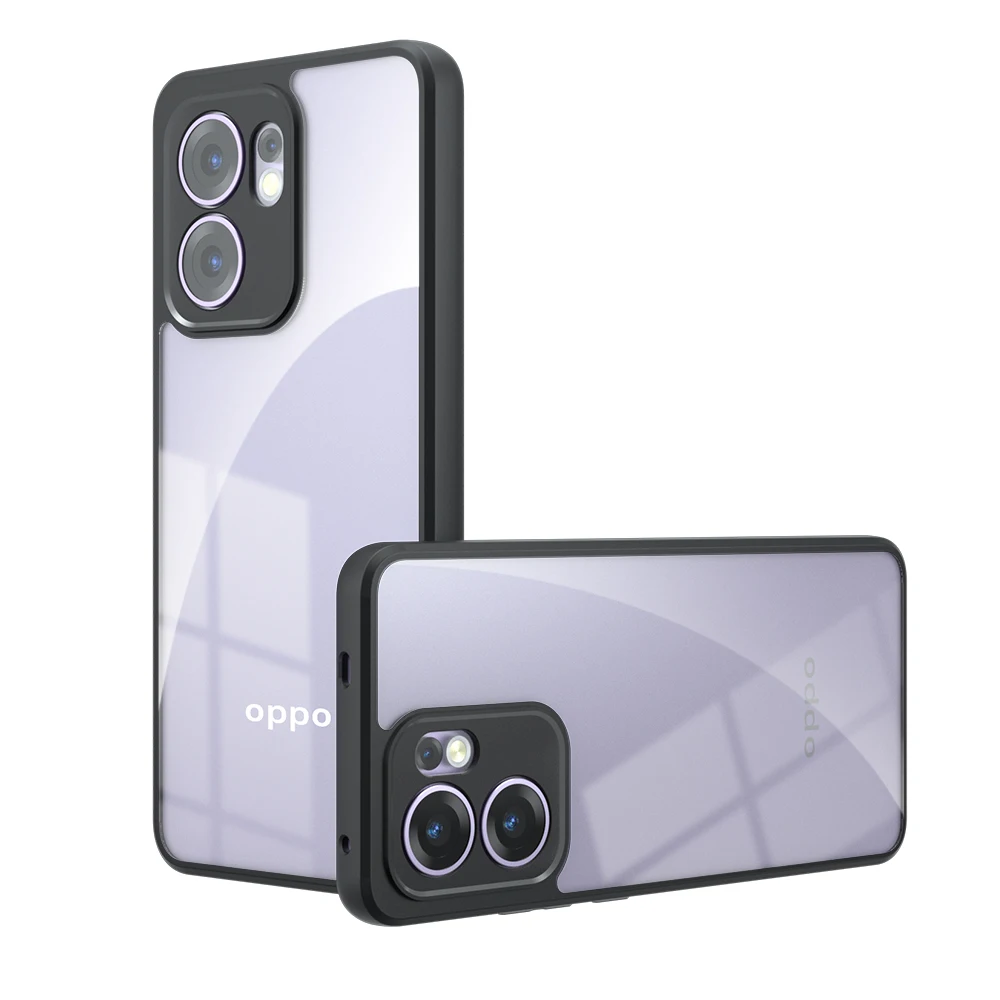 Para OPPO Reno 13F 4G / 5G funda mate ELVEV sensación de piel transparente duro PC + carcasa trasera protectora de TPU - imagen 2