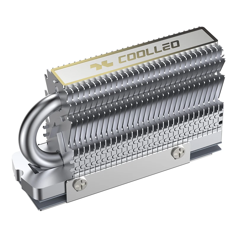 COOLLEO HR-09 M.2 2280 SSD disipador de calor totalmente galvanizado soldadura por reflujo AGHP HeatPipe 2280 NVMe SSD enfriador - imagen 3