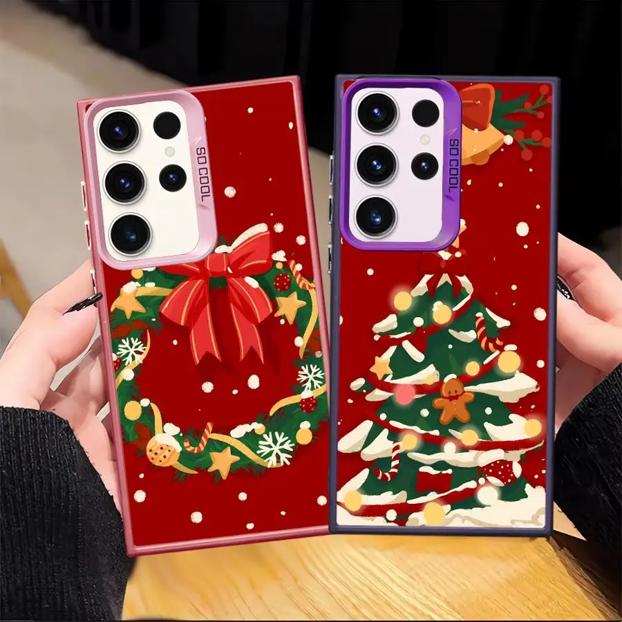 Funda trasera para teléfono con diseño de árbol de Navidad, muñeco de nieve y alce, para Samsung Galaxy S25 Note 20 Ultra S22 S20 Plus S23 S21 S24 FE S23 - imagen 4