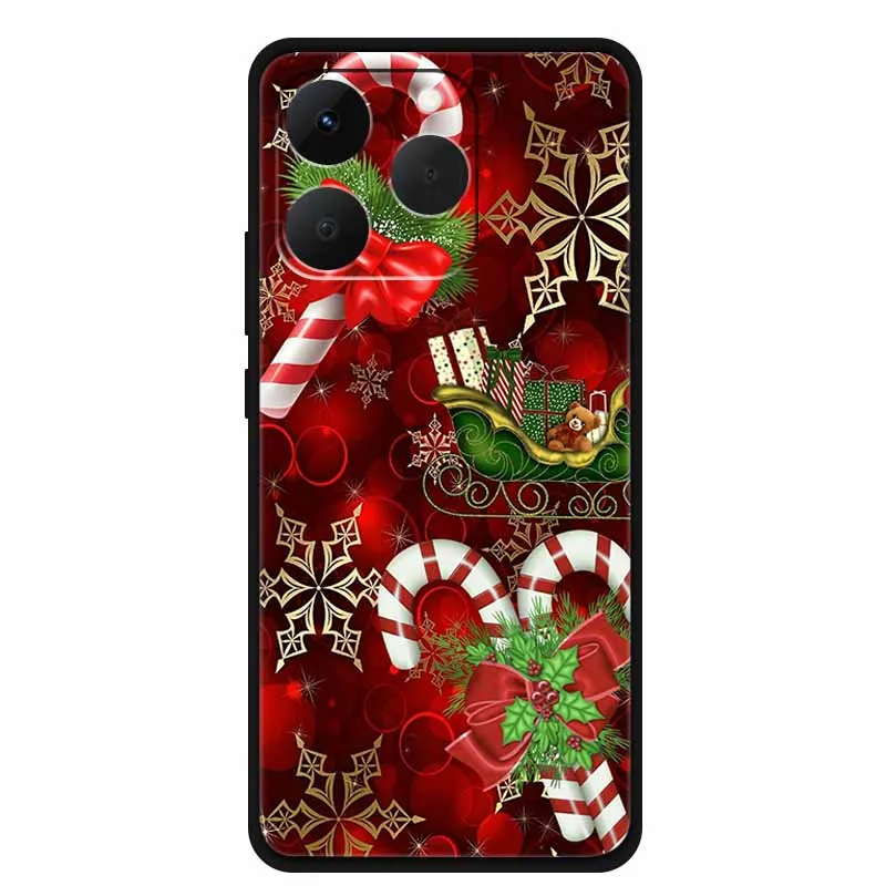 Funda navideña para OPPO Realme Note 70 70T 70 T, Funda de silicona suave para teléfono, Funda protectora negra de TPU, bolsas Note70T - imagen 2