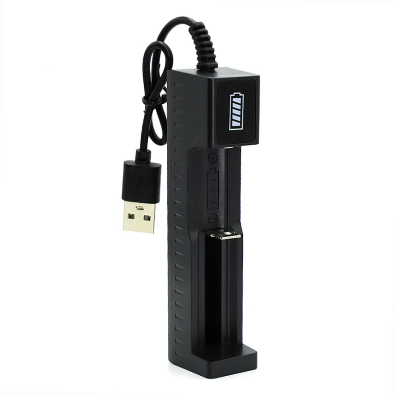 18650 Cargador de batería de 1 ranura USB Universal inteligente carga rápida cargador de batería de litio recargable para 14500 16650 14650 18500 - imagen 2