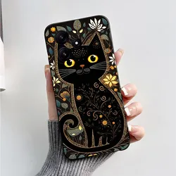Para Xiaomi Redmi 12 5G Funda bonita de dibujos animados gato zorro patrón suave silicona TPU Funda protectora trasera de teléfono para Redmi 12 5G Funda