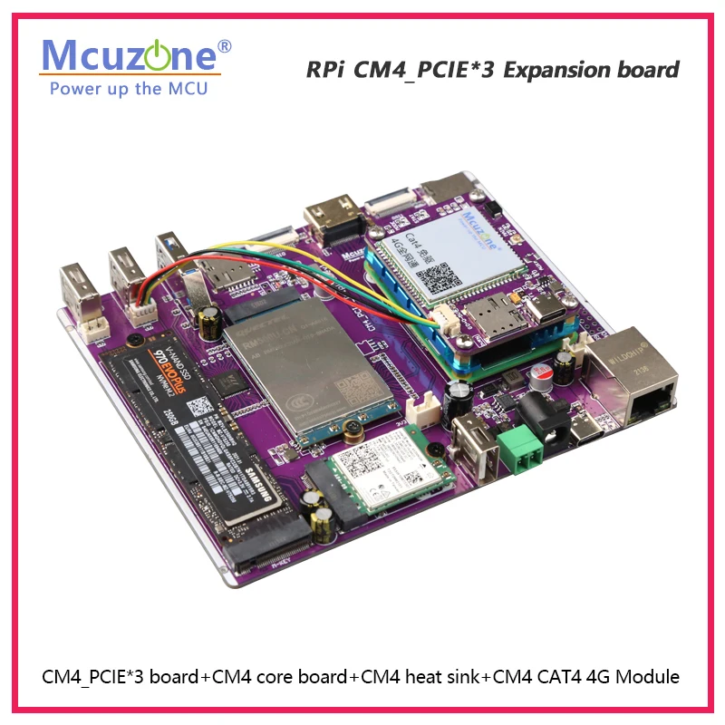 Placa de expansión RPi CM4_PCIE*3 5G/WIFI6/SSD NVME/USB3.0/ancho voltaje/4G LTE M.2 Ubuntu openwrt - imagen 3