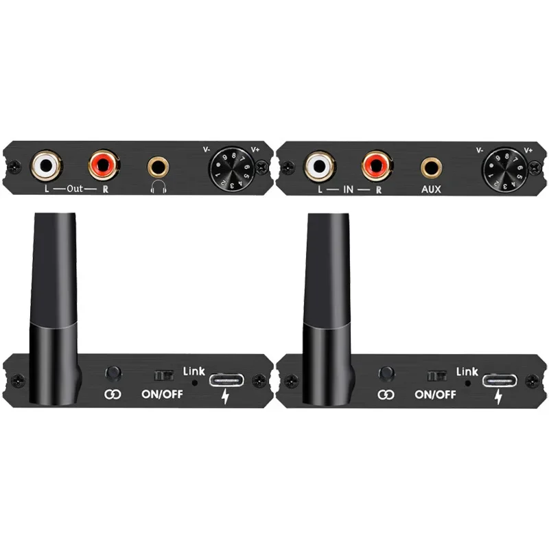 Receptor y transmisor de 50m y 2,4 GHz, adaptador de Audio inalámbrico de 5,8G, sistema de sonido con Control de volumen para altavoz subwoofer RCA R/L de 3,5mm - imagen 5