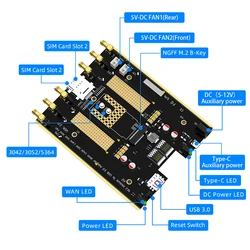 Adaptador NGFF a USB con ranura SIM y ventilador enfriador