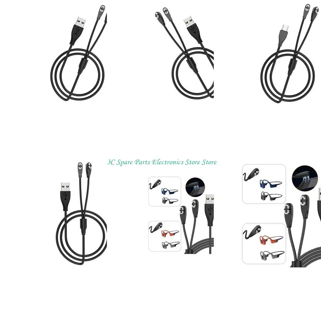 Cable carga magnética SZ USB/USB C para auriculares conducción sonido hueso S710 AS800
