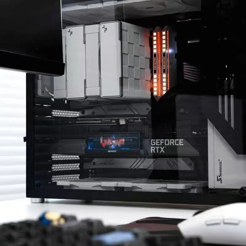 Mechanic Master C34 Pro ATX/EATX/MATX funda de ordenador de aleación de aluminio, soporte de escritorio para PC, PSU 360/240/240, refrigeración por agua - imagen 5