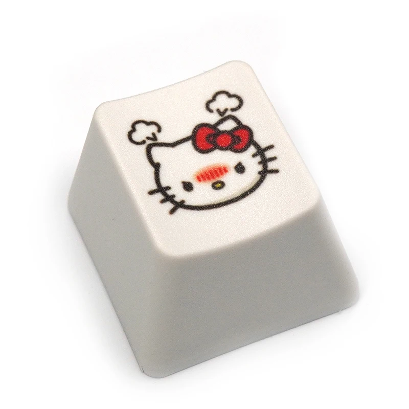 Tapa de Teclado mecánico de dibujos animados de gato, estilo Pixel de supermercado, 1 Pce, Kawaii, sublimación caliente, Material Pbt, personalidad - imagen 3