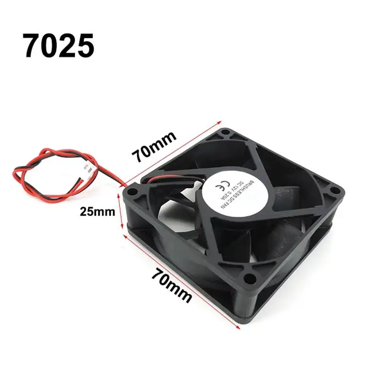 Ventilador de refrigeración DC 5V 12V 24V 70*70*25mm 7025 ventilador de escape rodamiento de aceite inversor fuente de alimentación chasis enfriador para enrutador TV B6 - imagen 4