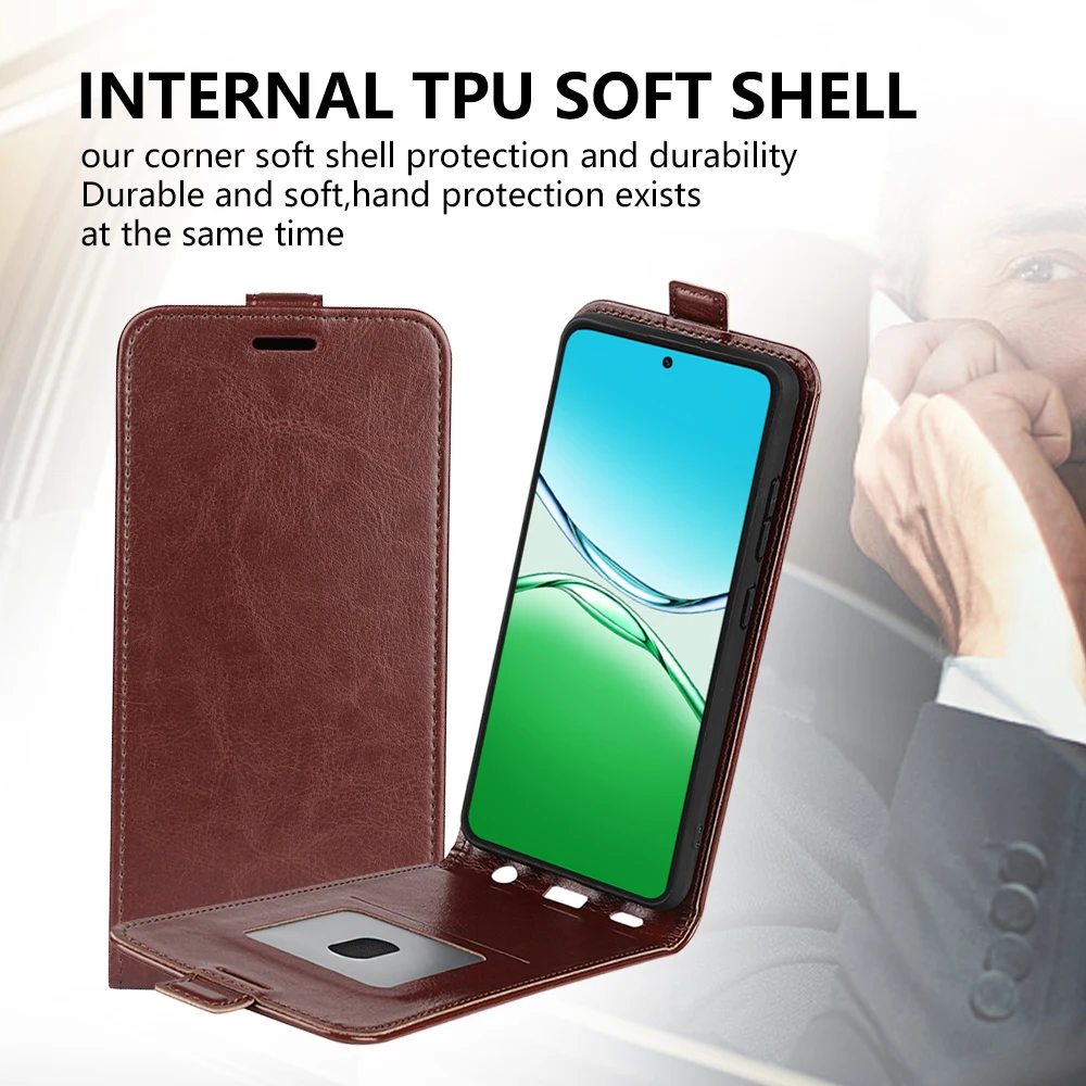 Para OPPO A5 5G Funda de cuero con tapa Funda suave Cartera vertical Ranura para tarjeta de crédito de cuero para OPPO A5 5G - imagen 4