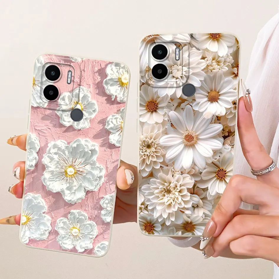 Para Xiaomi Redmi A1 A2 Plus funda nueva moda Margarita flor suave caramelo funda de silicona para Xiaomi Poco C50 C51 Redmi A1 + A2 + parachoques