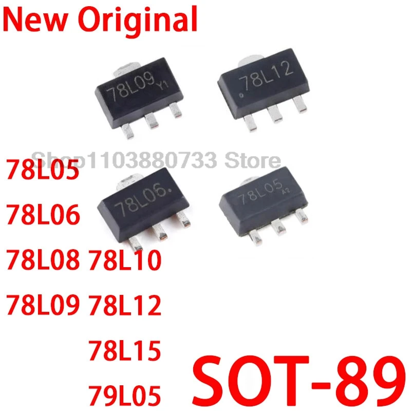 20 piezas 100% nuevo chip 78L05 78L06 78L08 78L09 78L10 78L12 78L15 79L05 SOT-89 Chipset