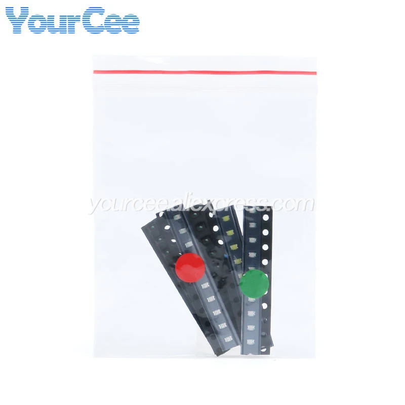 100 uds/50 Uds 1206 0402 0603 0805 SMD Kit de componentes de diodos LED DIY blanco rojo azul verde amarillo súper brillante - imagen 3