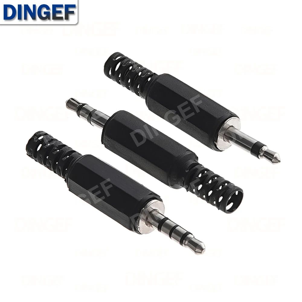 5 unids/lote 3,5mm 1/8 "enchufe estéreo de un solo/doble canal tipo soldadura enchufe macho de Audio 3,5 enchufe 2 3 4 conectores adaptadores de sección - imagen 3