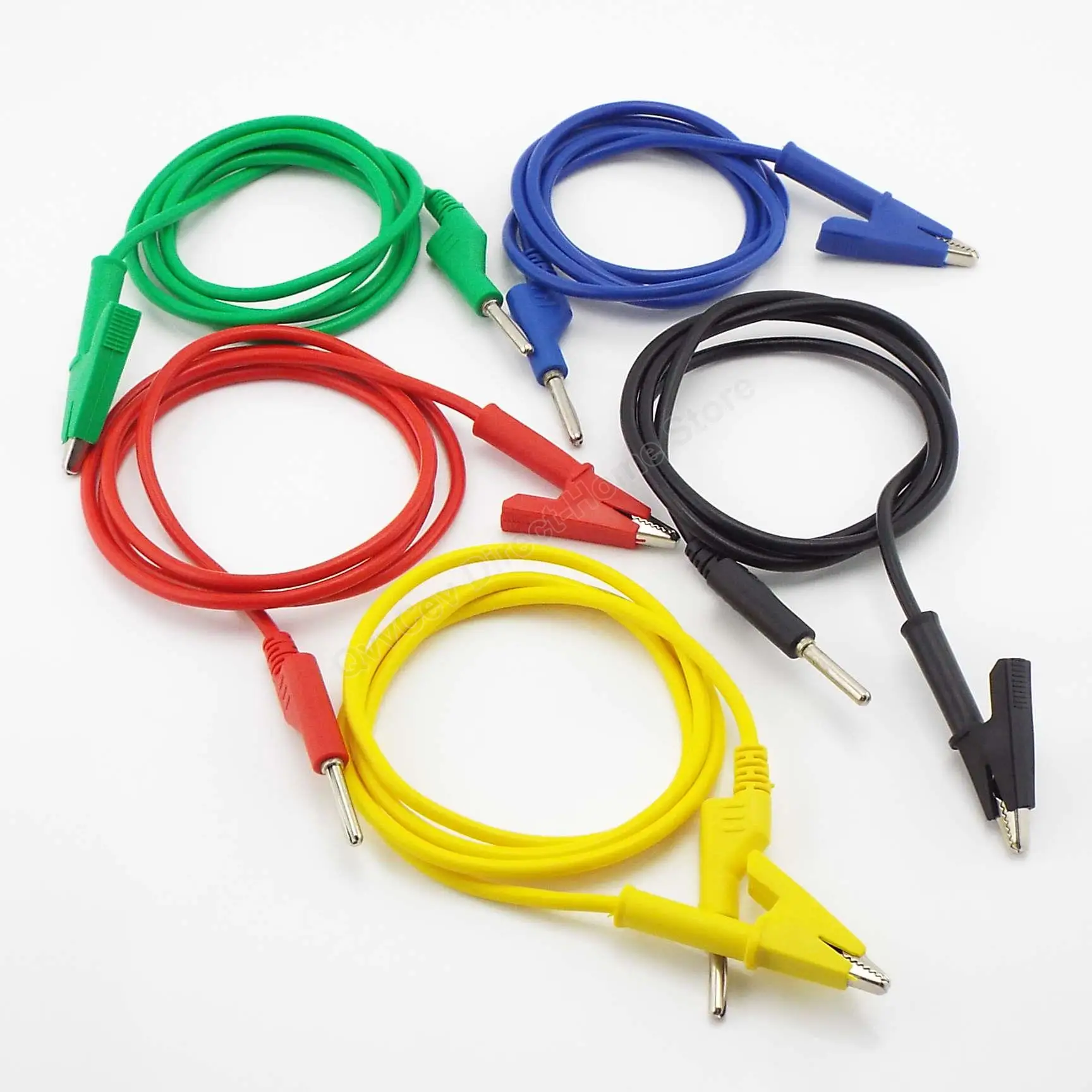 Cable de prueba de doble extremo, 15A, 18AWG, voltaje eléctrico, 4mm, conector Banana, pinza de cocodrilo, multímetro de cocodrilo, línea de prueba DIY - imagen 2