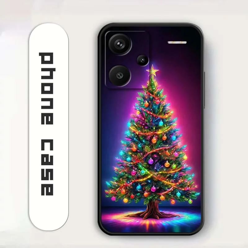Funda de teléfono con diseño de ciervo luminoso, regalo de Navidad para Xiaomi Redmi Note 14, 13, 12, 12S, 11E, 11S, 11T Pro Plus, 4G, 5G, funda negra suave de TPU - imagen 4