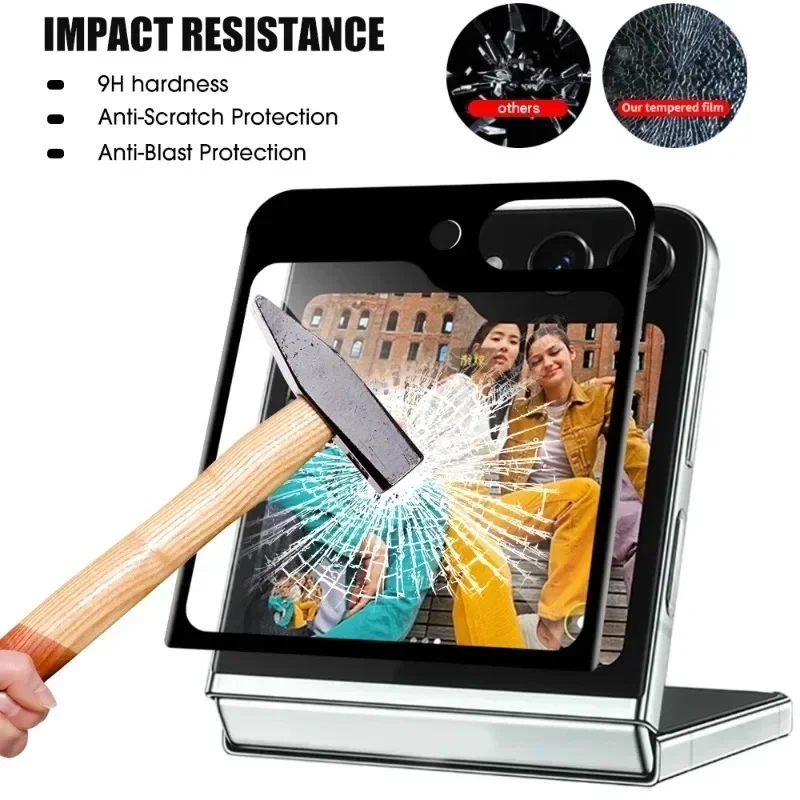 Protector de pantalla de cobertura completa curvada 3D para Samsung Galaxy Z Flip 6 5 película protectora exterior con lente de cámara de vidrio templado - imagen 2