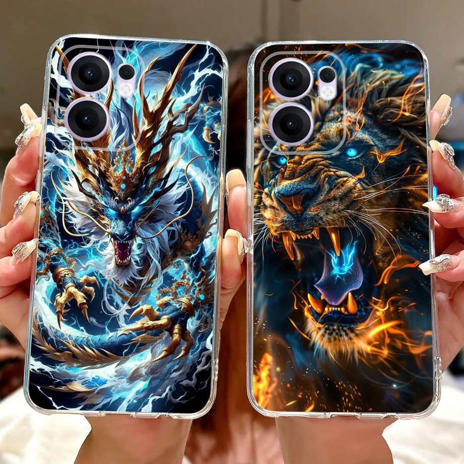 Para Oppo Reno 13F 5G funda Reno13 FS CPH2699 Linda funda pintada Koi de la suerte funda de teléfono delgada suave para Oppo Reno13 F 4G Reno13F Shell - imagen 4