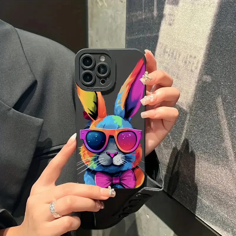 Funda de teléfono de silicona con bonito conejo colorido para Xiaomi Redmi Note 13 12 11 Pro Plus 13 12S 11S 11 10S 10 Redmi 12 4G 13C funda suave - imagen 3