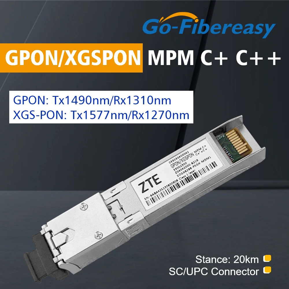 ZTE Módulo GPON/XGSPON SFP+ Transceptor Óptico 20km