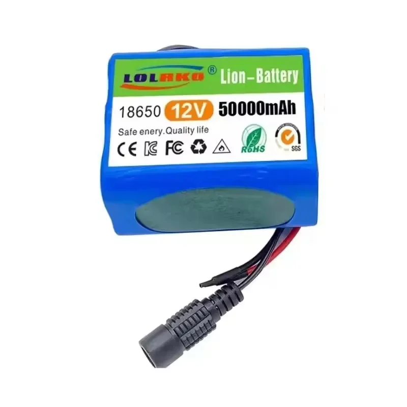 Nuevo 3S2P 12V 50000mAh 18650 batería de iones de litio Original DC 12,6 V 50Ah CCTV recargable, batería de repuesto para Monitor de cámara - imagen 3
