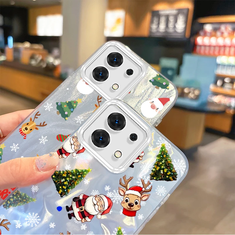 Funda de teléfono navideña con muñeco de nieve y alce de Papá Noel para Redmi Note13 12 11 10 9 Pro Plus 14C 13C 12C 10C 9C A2 A1, funda dura a prueba de golpes - imagen 5