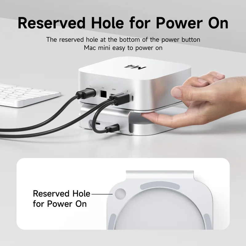 Hagibis-Hub USB C con carcasa SSD M.2 para Mac Mini M4/M4 Pro, soporte tipo C, estación de acoplamiento, carcasa SSD USB3.2 Gen2 SD4.0 TF4.0 - imagen 3