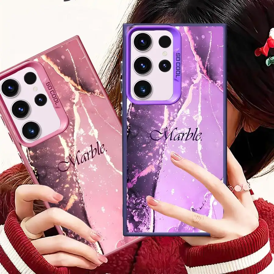 Funda de teléfono de mármol para Samsung Galaxy S24 Ultra S21 FE S20 FE S20 S25 S23 Ultra S22 Plus, funda suave de lujo - imagen 5