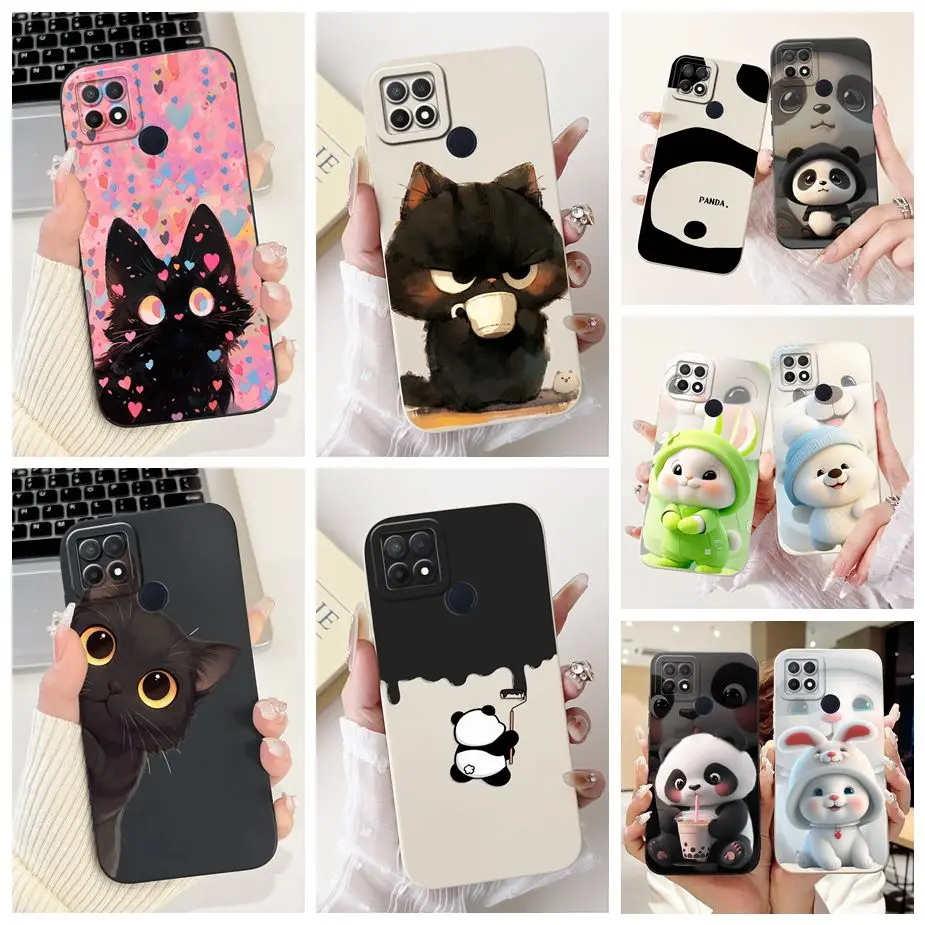 Para Oppo A15 funda Oppo A15s CPH2179 Linda funda de dibujos animados divertida a prueba de golpes suave TPU fundas de teléfono para Oppo A15s A 15 s OppoA15 parachoques