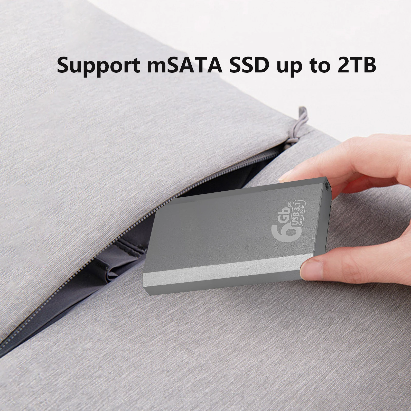 Caja adaptadora de carcasa SSD mSATA a USB 3,1 Gen2 de 10Gbps con puerto tipo C para disco duro interno de estado sólido mSATA - imagen 3