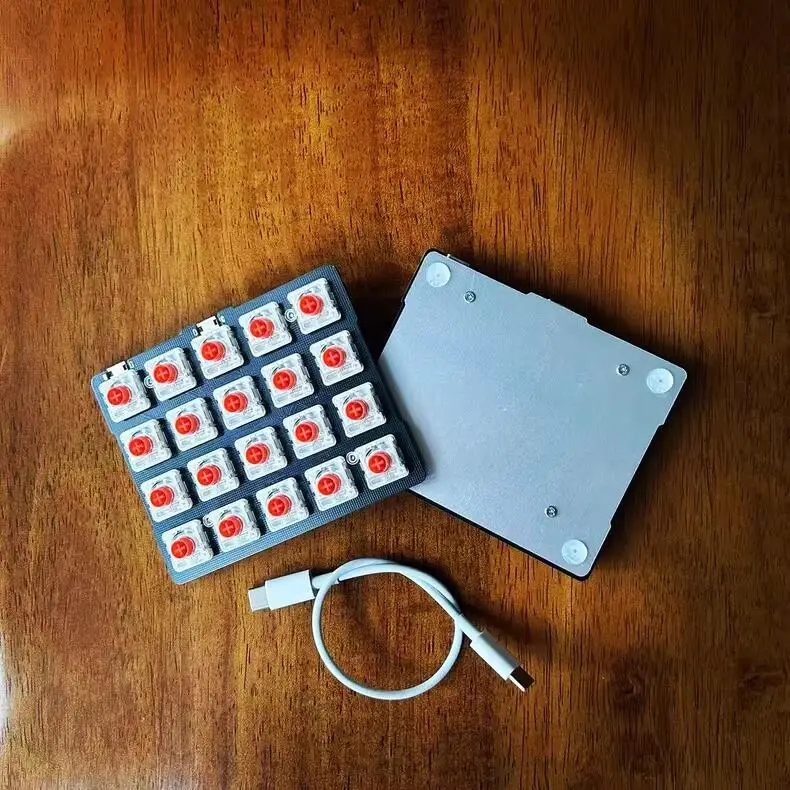 X4A Mini Kit de teclado dividido 1U 40 teclas de aluminio personalizado QMK intercambiado en caliente/MX soldado/interruptor corto con cable tipo C teclado de oficina - imagen 3
