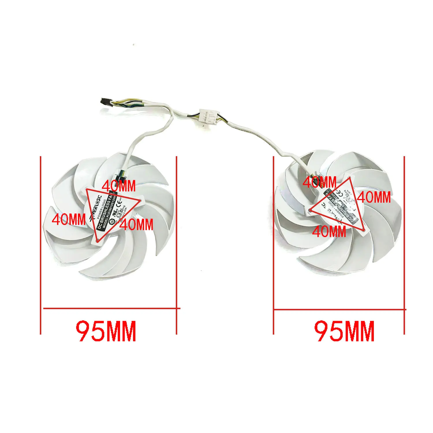 Nuevo ventilador GPU PLD10010S12HH 4PIN 95MM RTX 4070 para MSI GeForce RTX 4070 4070TI 4070 SUPER 12G VENTUS 2X tarjeta gráfica OC blanca - imagen 2