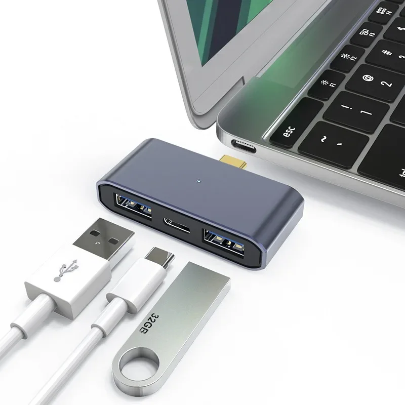 Hub tipo C con carga PD, puertos USB 3.0 y lector de tarjetas - Adaptador OTG de estación de acoplamiento USB C para MacBook/Tablet/PC - imagen 3