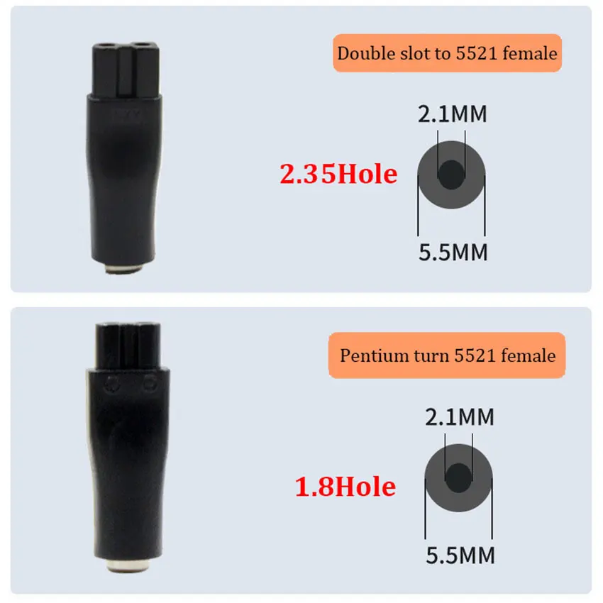 Fuente de alimentación de ocho caracteres, adaptador de dos orificios 5521 hembra para ventilador purificador, afeitadora de Audio, lámpara de mesa, cable de carga de 5,5x2,1 MM, 1 piezas - imagen 4