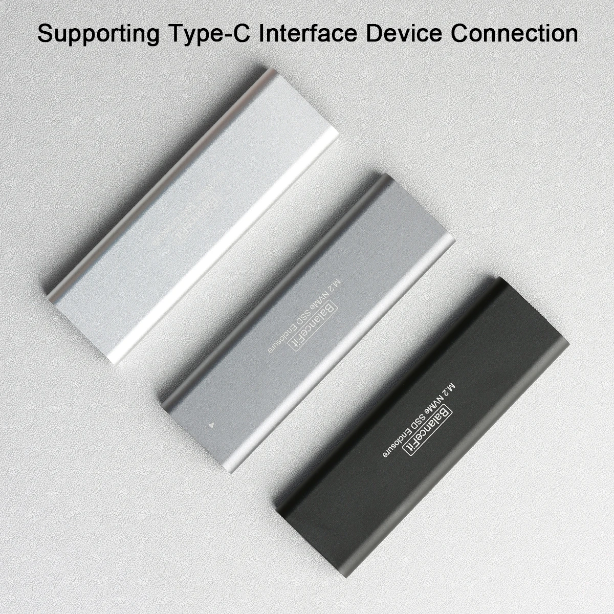Caja SSD M.2 NVMe, USB C externo sin herramientas, caja de disco duro con cableado y adaptador tipo C a USB, para SSD 2230/2242/2260/2280 - imagen 3