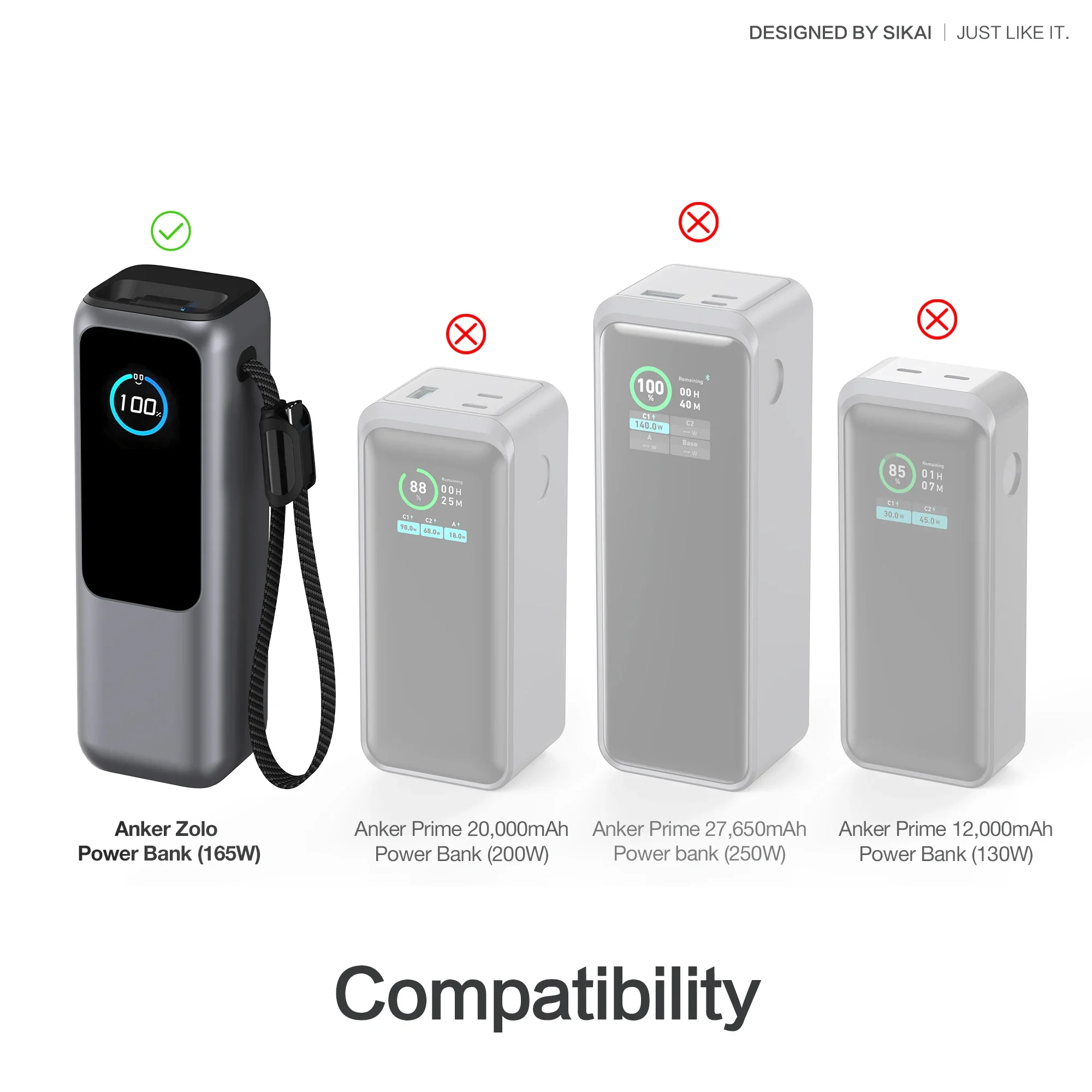 Funda protectora de silicona a prueba de polvo, Estuche de transporte de viaje para Anker Zolo 25000mAh 165W Power Bank TF/SIM, bolsa de almacenamiento - imagen 3