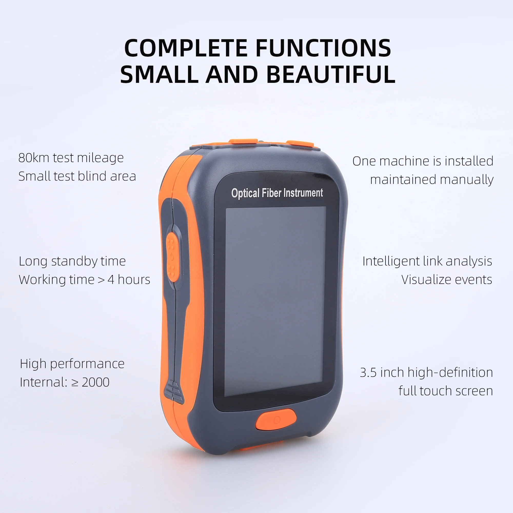 OTDR-probador de pantalla táctil de fibra óptica OPM VFL OLS LED 3,5, reflectómetro de dominio de tiempo óptico OTDR, convertidor de conector SC UPC/APC - imagen 2