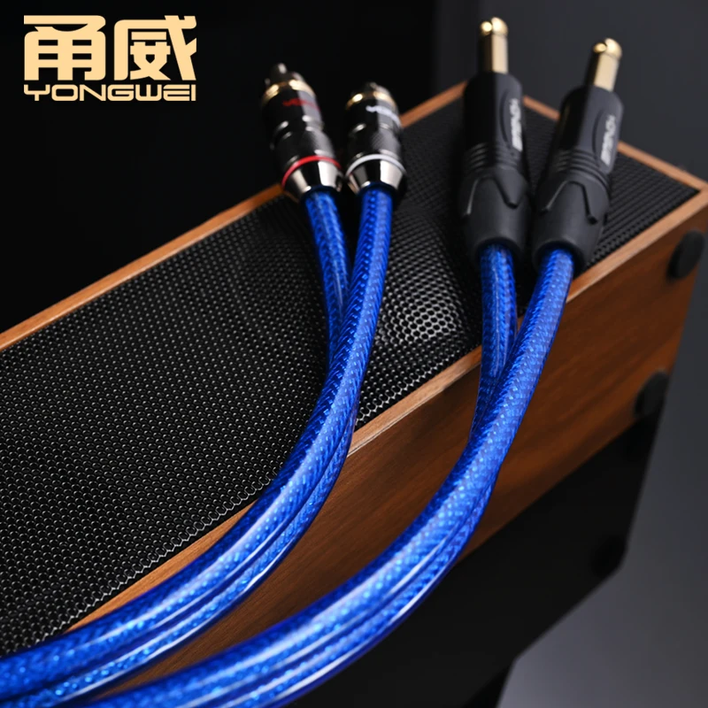 YONGWEI-Cable de audio chapado en oro de 6,5mm a RCA, Cable de Audio Hifi Dual de 6,35mm a doble RCA para amplificador, mezclador, altavoz, alta gama, OFC - imagen 5