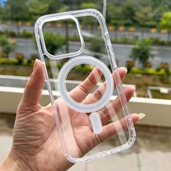 Funda transparente MagSafe antigolpes para iPhone Pro Max