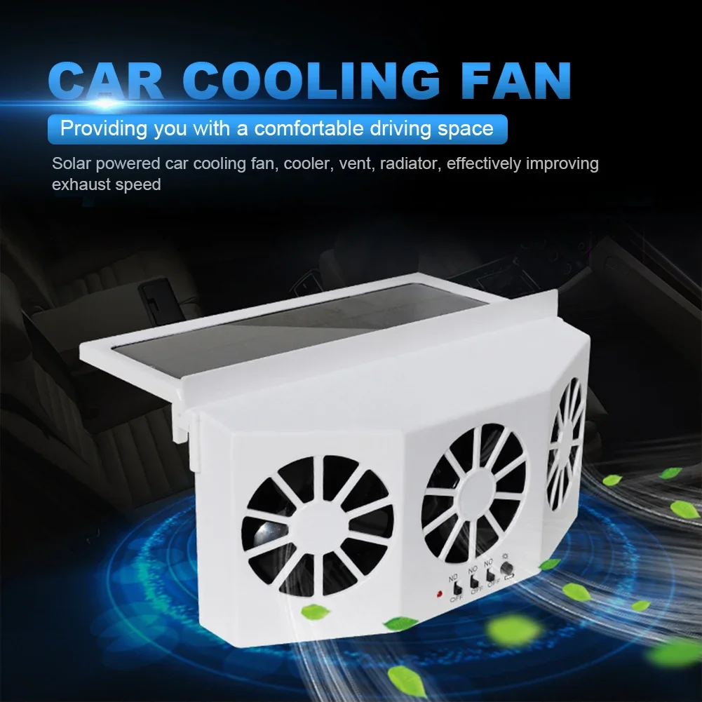 Ventilador de refrigeración automático para coche, Enfriador de aire eléctrico de 3 cabezales, radiador de carga Solar de ventilación, purificadores de asiento delantero trasero para vehículo, camión, SUV - imagen 2