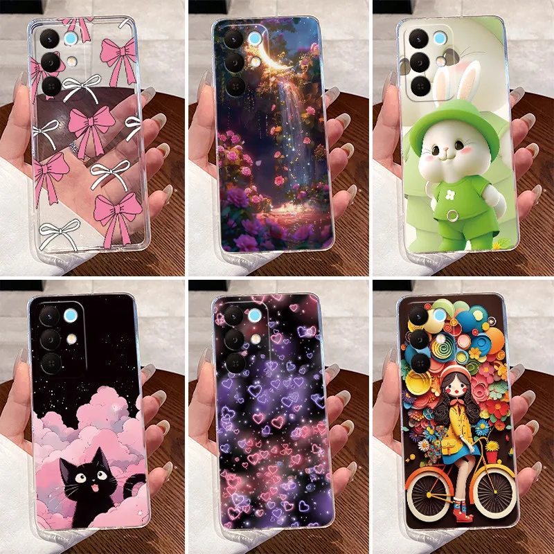 For Realme 15X / Realme C85 5G Case RMX5250 RMX5253 Back Cover Clear Luxury Cute Love Rabbit Funny TPU Soft Silicone Phone Case