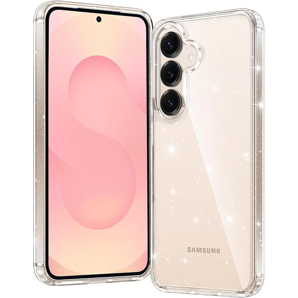 Funda transparente con purpurina para Samsung Galaxy S25 Ultra S24 Plus S23 FE S22 S21 S20 A55 5G A35 A25 A15 A16 A06 accesorios de cubierta de teléfono - imagen 2