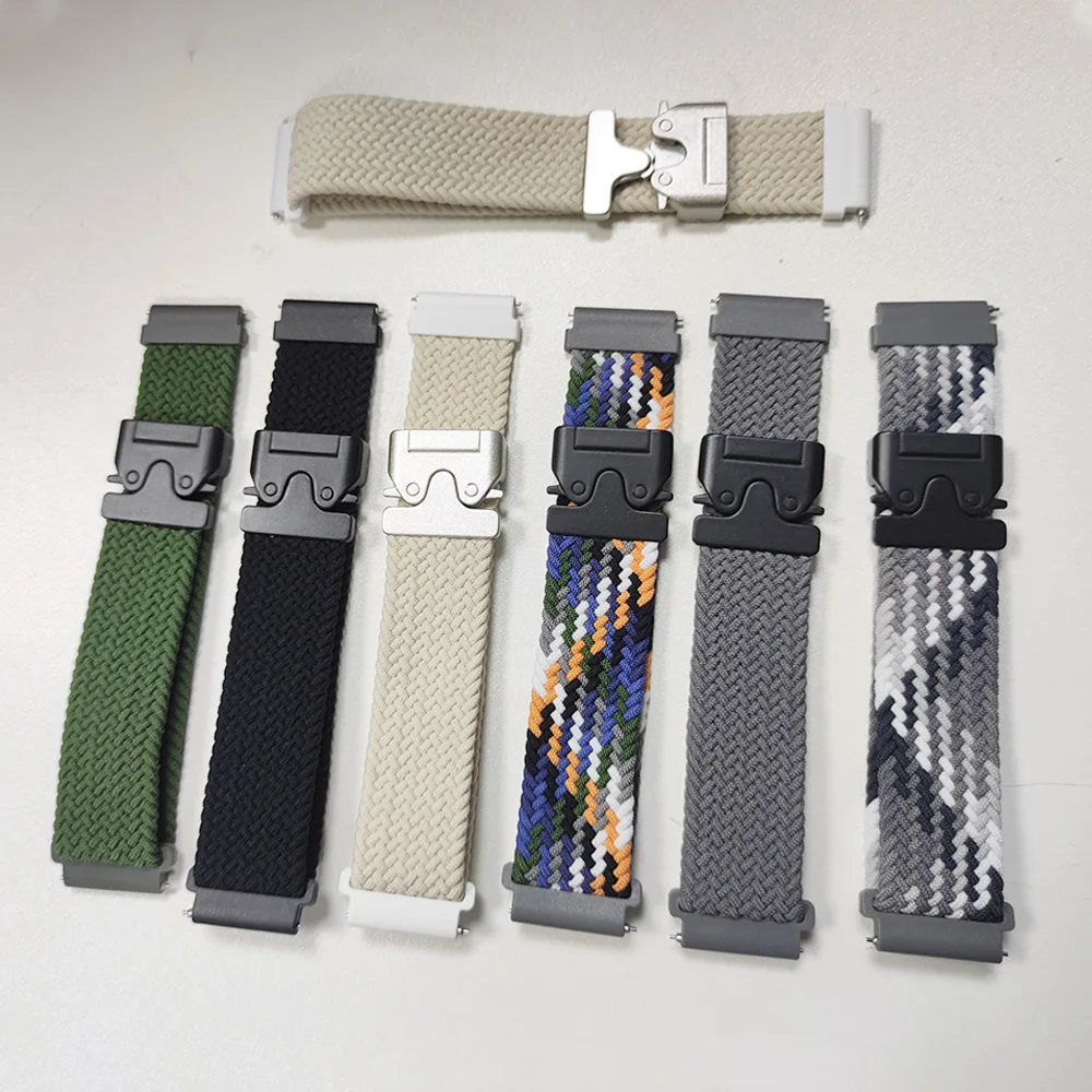 Correa elástica de nailon de 22mm y 20mm para AMAZFIT BIP6 5 BALANCE 2 GTS 4 mini GTS4 3 2 2e Band Amazfit Active 2 GTR 4 3 2 pulsera deportiva - imagen 3