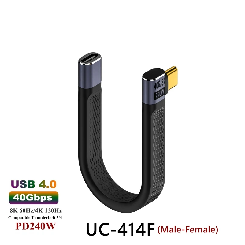 Cable de carga Usb4 3,2, doble tipo C macho a macho hembra, transferencia Fpc Softline Compatible con Cable de datos Thunderbolt 3/4 - imagen 4