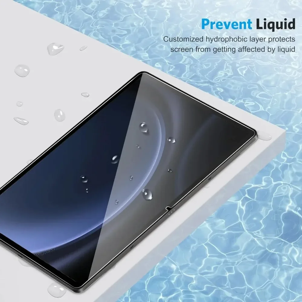 Paquete de 2 protectores de pantalla de vidrio templado para Samsung Galaxy Tab S9 FE A9 Plus A9 + 9H película protectora para SM-X110 X210 X510 X610 - imagen 5