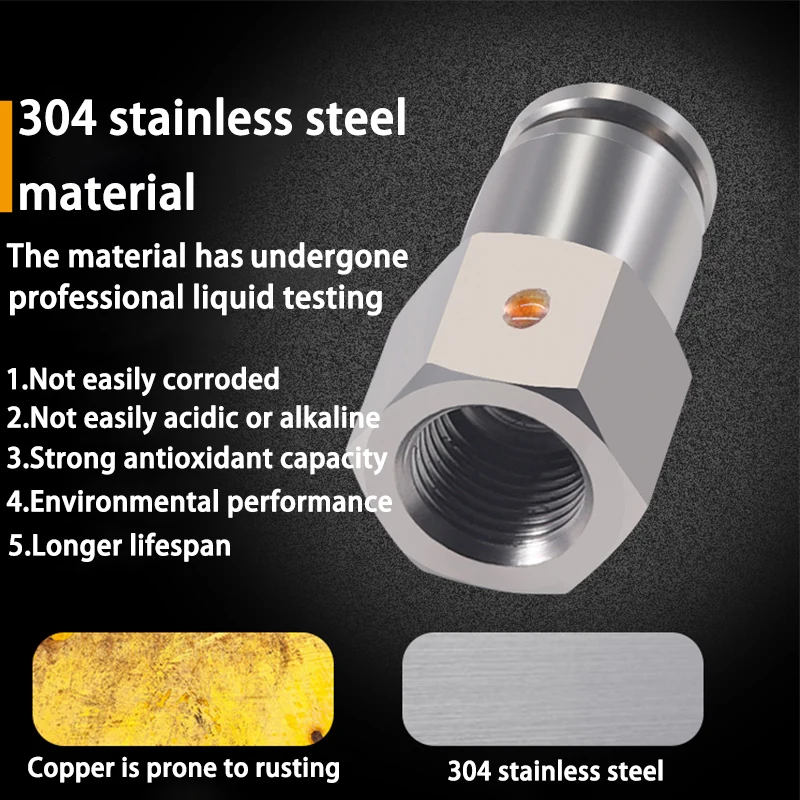Accesorio de manguera neumática de acero inoxidable 304, conector de tubo de aire PCF 1/8 1/4 3/8 1/2 BSP, accesorios de tubería de liberación rápida PCF14-02 PCF12 - imagen 2